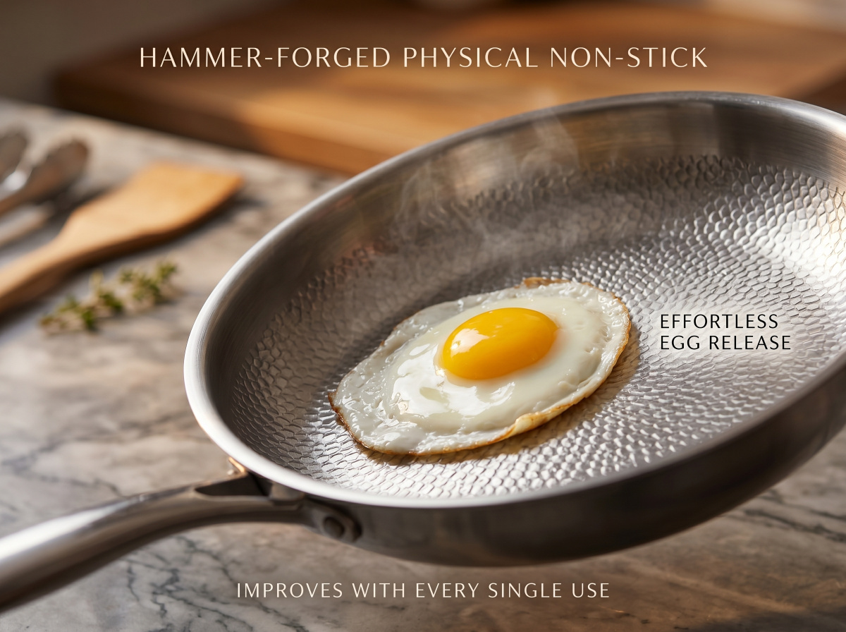 Hammer-Forged Physical Non-Stick