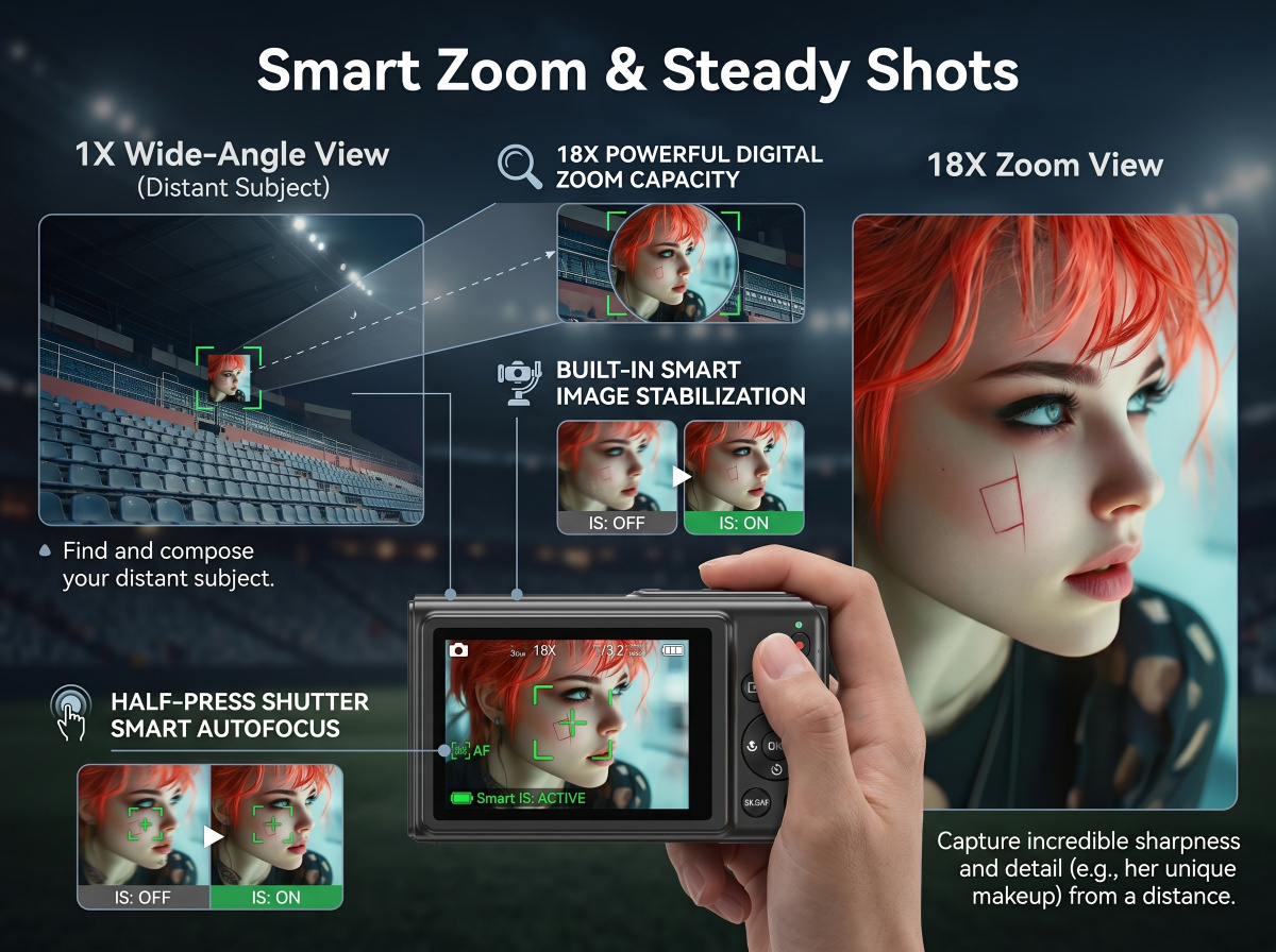 Smart Zoom & Steady Shots